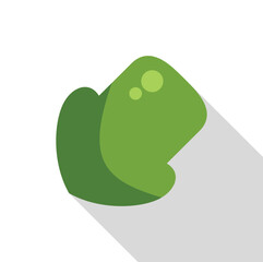 Cartoon frog resting on a large green leaf, enjoying a moment of peace in nature