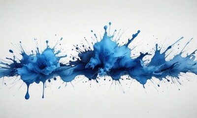 Fototapeta premium Abstract blue watercolor splash on white background, background, artistic