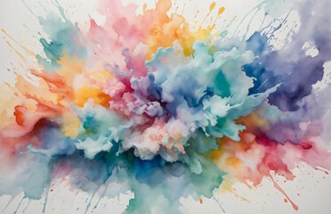 Soft pastel watercolor splashes blending seamlessly in an artistic flow