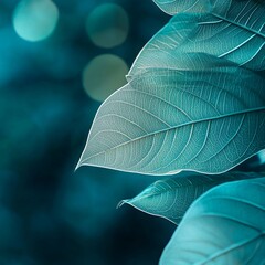 Obraz premium Close-up of delicate leaves showcasing intricate details in a lush, vibrant environment during daylight