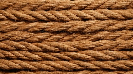 Close-Up Texture of Twisted Natural Rope Showing Detailed Fibers and Weaves Ideal for Artistic or Design Inspiration and Creative Projects