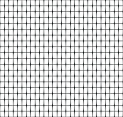 Black metallic wire square grid on a white background. Seamless repeating pattern. Vector illustration.