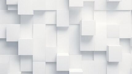 Obraz premium Minimalist Isometric Abstract Background Featuring Seamless White Cubes in a Modern Geometric Design for Creative Projects