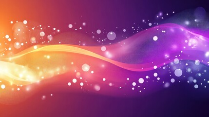 Obraz premium Abstract flowing waves of orange, pink, and purple with white bokeh effect for backgrounds