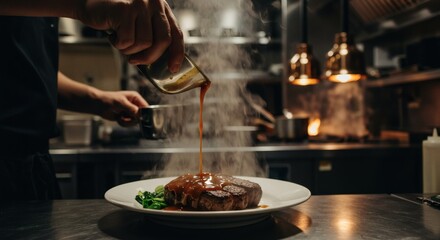 Delicious Steak with Rich Sauce Professional Food Photography