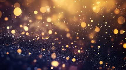 Luxurious bokeh abstract background with shimmering golden lights