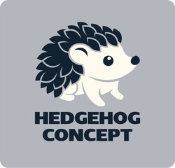 A hedgehog cute animal design icon mascot illustration design concept