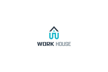Letter W modern workshop house logo