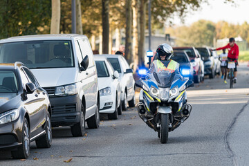 Polizeimotorrad im Einsatz