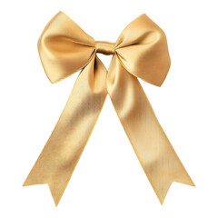 Fototapeta premium PNG Golden Satin Bow Against Transparent Background for Gift Wrapping, Fashion, or Decorative Design Projects