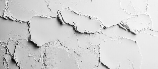 Obraz premium White textured wall with cracked paint and visible layers Copy Space