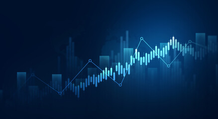 Stock market global investment trading graph growth.Investment finance chart,stock market business and exchange financial growth graph.