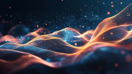 Abstract waves of light and color create mesmerizing visual experience