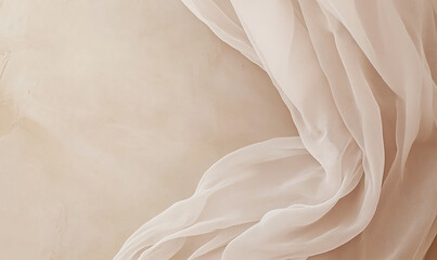 Trendy beige abstract background with flowing curves and natural pampas grass. Perfect for minimalistic design, interior decor, branding, or elegant presentations. Soft and calm aesthetic for various 