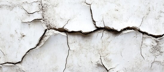 Obraz premium Cracked and Peeling White Wall Texture with Copy Space for Text Use