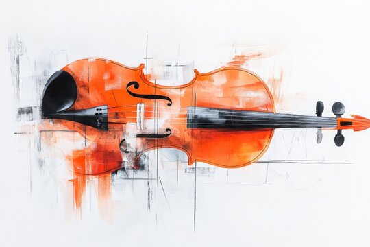 A soft watercolor painting of a violin maker meticulously adjusting strings, with gentle hues blending the background into warm tones