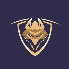 A fierce and powerful dragon head logo enclosed in a bold shield design