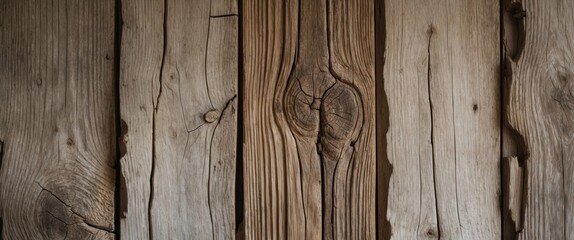 Old wooden planks with weathered textures and knots