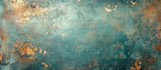 Textured abstract background with turquoise and rust colors featuring copy space for design use