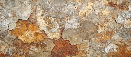 Textured background of weathered stone or mineral rock surface with various earthy tones and copy space for overlay text