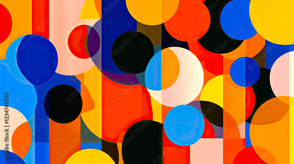 Poster Colorful Minimalist Design Featuring Overlapping Speech Bubbles on a Subtle Backdrop
