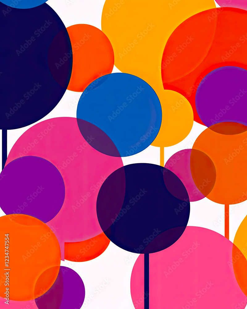 Aufkleber vibrant overlapping speech bubbles creating a lively and modern communication backdrop