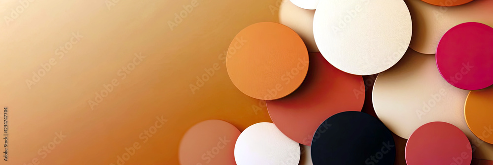 Aufkleber Overlapping Speech Bubbles Create a Vibrant Minimalist Design on a Neutral Background