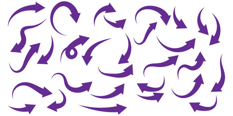 Hand drawn vector arrows doodle set on white background. design element vector illustration.