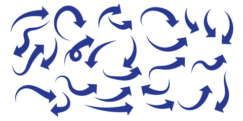 Hand drawn vector arrows doodle set on white background. design element vector illustration.