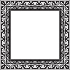 Vintage ornamental frame and border design with ethnic pattern.