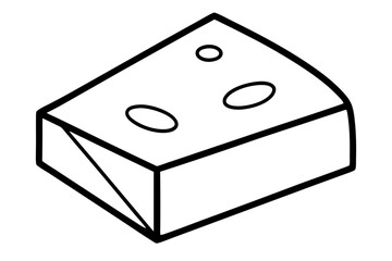 Line Art of a Cheese Block for Artisanal Food Lab - SVG Vector Illustration
