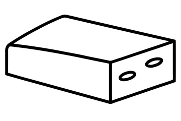 Line Art of a Cheese Block for Artisanal Food Lab - SVG Vector Illustration