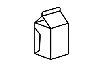 Minimalist Line Art of a Milk Carton for Dairy Packaging (SVG)
