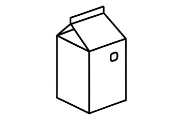 Minimalist Line Art of a Milk Carton for Dairy Packaging (SVG)