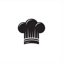 Illustration of a cook with his hat in the shape of a cloud, on black white vector