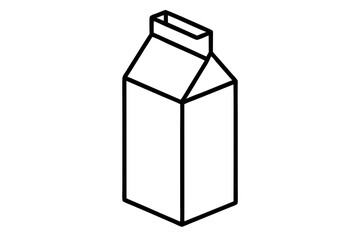 Minimalist Line Art of a Milk Carton for Dairy Packaging (SVG)