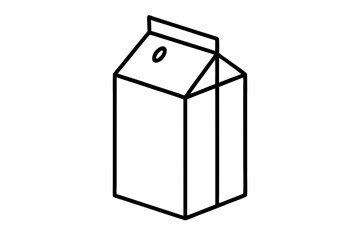 Minimalist Line Art of a Milk Carton for Dairy Packaging (SVG)