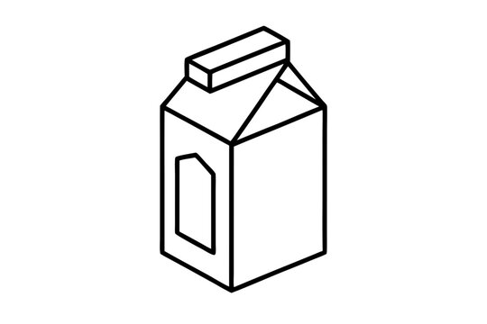 recommend clip art: Minimalist Line Art of a Milk Carton for Dairy Packaging (SVG)