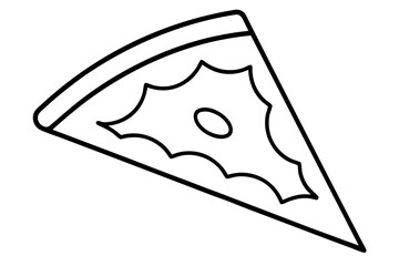 Pizza Slice Line Art Illustration for Fast Food Branding - SVG File
