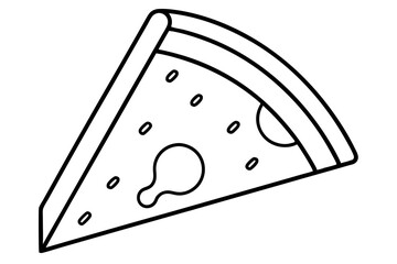 Pizza Slice Line Art Illustration for Fast Food Branding - SVG File