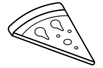 Pizza Slice Line Art Illustration for Fast Food Branding - SVG File