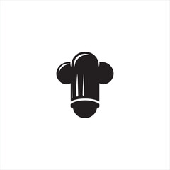 Illustration of a cook with his hat in the shape of a cloud, on black white vector