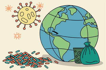  Earth globe, surrounded by microplastics, environmental pollution, detailed texture, macro photography, shallow depth of field, vibrant colors, ecological crisis, planet in peril, symbolic imagery,