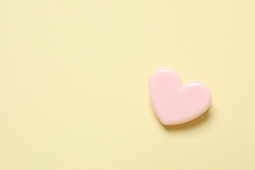 Beautiful pink heart on color background