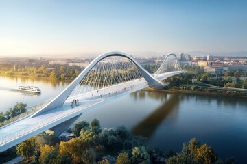 Obraz premium Most SNP bridge of Bratislava in Slovakia