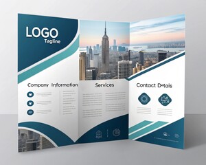 modern business trifold brochure design template.
