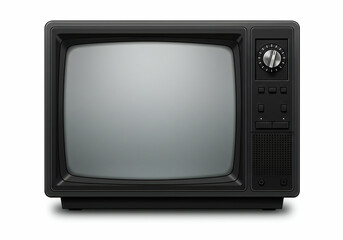 Ai Illustration Of A Vintage CRT Televison, Isolated On White Background