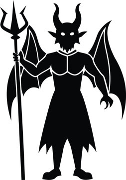 recommend clip art: Devil Figure silhouette vector art, Devil Figure isolated vector, Devil Figure line art vector design