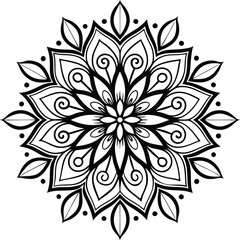 Decorative Mandala line art element pattern design