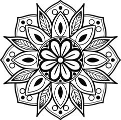 Decorative Mandala line art element pattern design